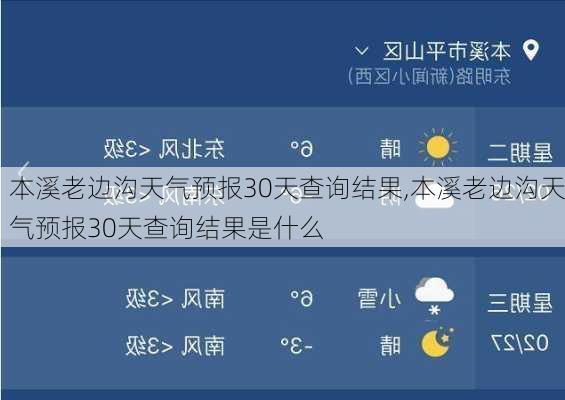 本溪老边沟天气预报30天查询结果,本溪老边沟天气预报30天查询结果是什么