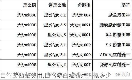 自驾游西藏费用,自驾游西藏费用大概多少