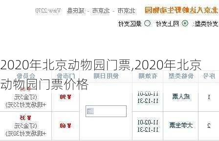 2020年北京动物园门票,2020年北京动物园门票价格