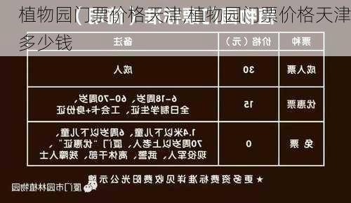 植物园门票价格天津,植物园门票价格天津多少钱