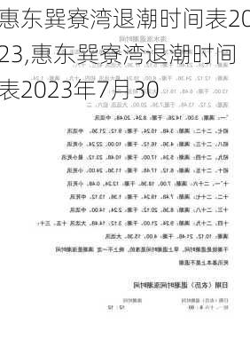 惠东巽寮湾退潮时间表2023,惠东巽寮湾退潮时间表2023年7月30