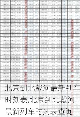 北京到北戴河最新列车时刻表,北京到北戴河最新列车时刻表查询