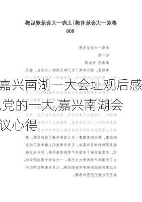 嘉兴南湖一大会址观后感,党的一大,嘉兴南湖会议心得