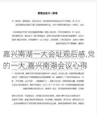 嘉兴南湖一大会址观后感,党的一大,嘉兴南湖会议心得