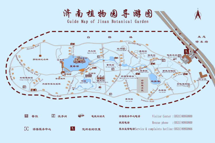 济南植物园游览图,济南植物园游览图手绘简单