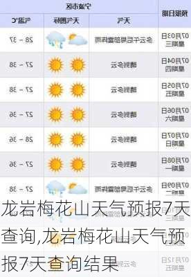 龙岩梅花山天气预报7天查询,龙岩梅花山天气预报7天查询结果