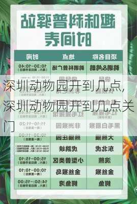 深圳动物园开到几点,深圳动物园开到几点关门