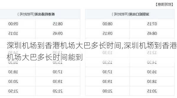 深圳机场到香港机场大巴多长时间,深圳机场到香港机场大巴多长时间能到