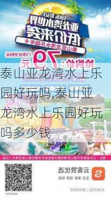 泰山亚龙湾水上乐园好玩吗,泰山亚龙湾水上乐园好玩吗多少钱