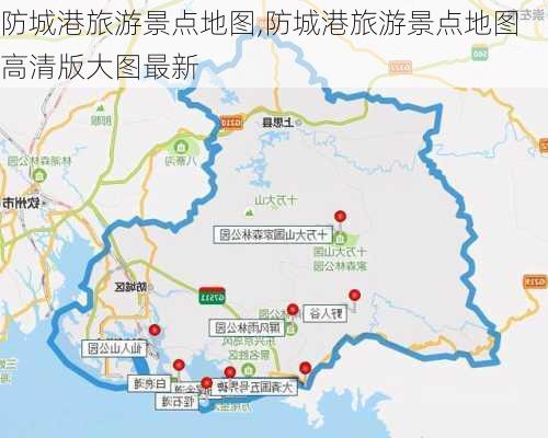 防城港旅游景点地图,防城港旅游景点地图高清版大图最新