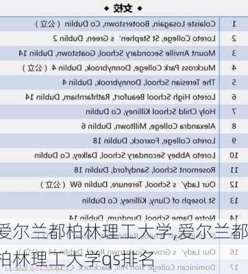 爱尔兰都柏林理工大学,爱尔兰都柏林理工大学qs排名