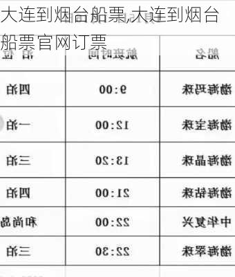 大连到烟台船票,大连到烟台船票官网订票