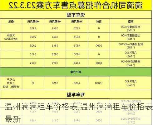 温州滴滴租车价格表,温州滴滴租车价格表最新