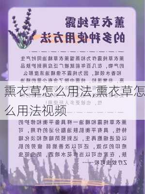 熏衣草怎么用法,熏衣草怎么用法视频