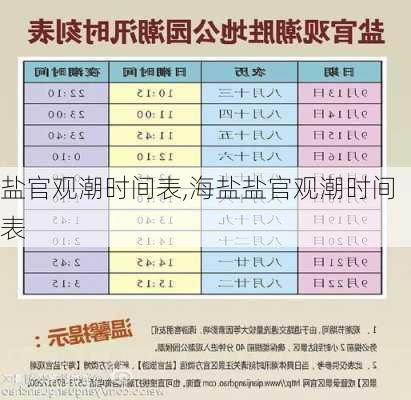 盐官观潮时间表,海盐盐官观潮时间表