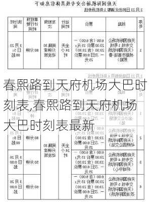 春熙路到天府机场大巴时刻表,春熙路到天府机场大巴时刻表最新